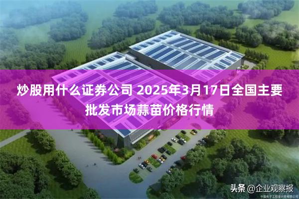 炒股用什么证券公司 2025年3月17日全国主要批发市场蒜苗价格行情