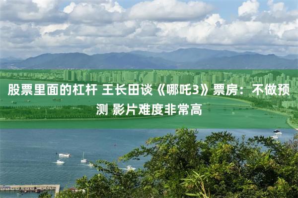 股票里面的杠杆 王长田谈《哪吒3》票房：不做预测 影片难度非常高