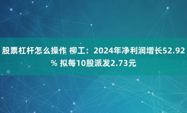 股票杠杆怎么操作 柳工：2024年净利润增长52.92% 拟每10股派发2.73元