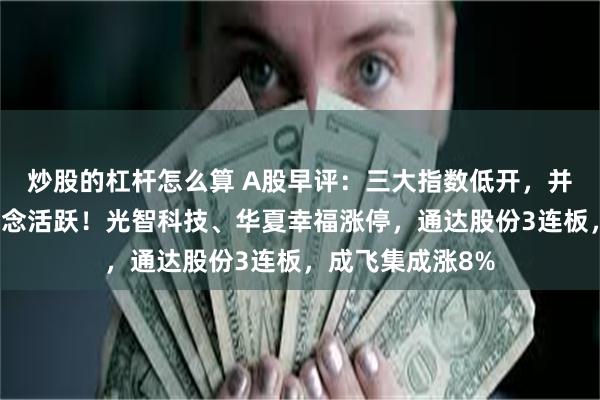 炒股的杠杆怎么算 A股早评：三大指数低开，并购重组、海运概念活跃！光智科技、华夏幸福涨停，通达股份3连板，成飞集成涨8%