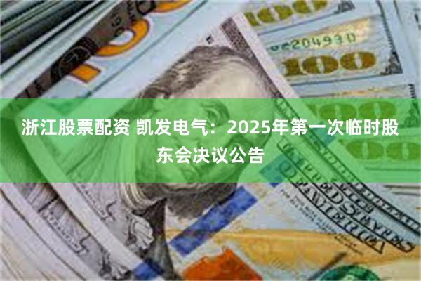 浙江股票配资 凯发电气：2025年第一次临时股东会决议公告