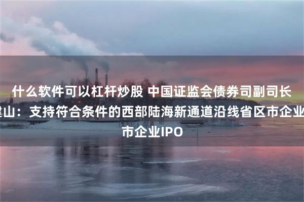什么软件可以杠杆炒股 中国证监会债券司副司长黄建山：支持符合条件的西部陆海新通道沿线省区市企业IPO